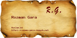 Rozman Gara névjegykártya